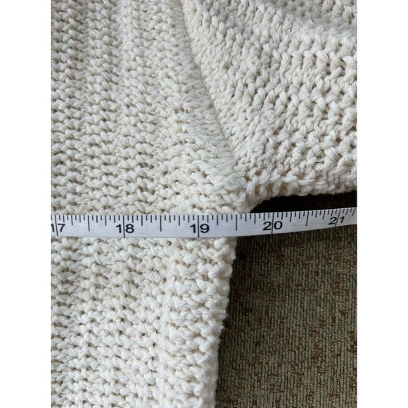 Cabi Cream Chunky Knit V Neck Sweater S Style 6233 - Picture 9 of 11